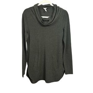 Cable And Gauge Womens Sz S Dark Green Cowl Neck Knit Long Sleeve Sweater Soft